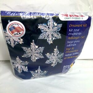 The Beadery Crystal Snowflake Christmas Ornament Kit Makes 6